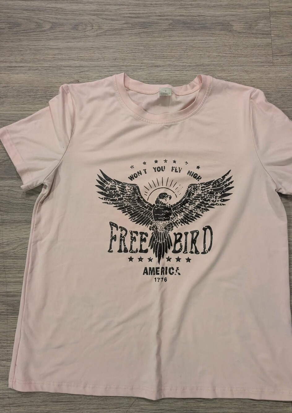 Free Bird Pink Graphic T-Shirt by